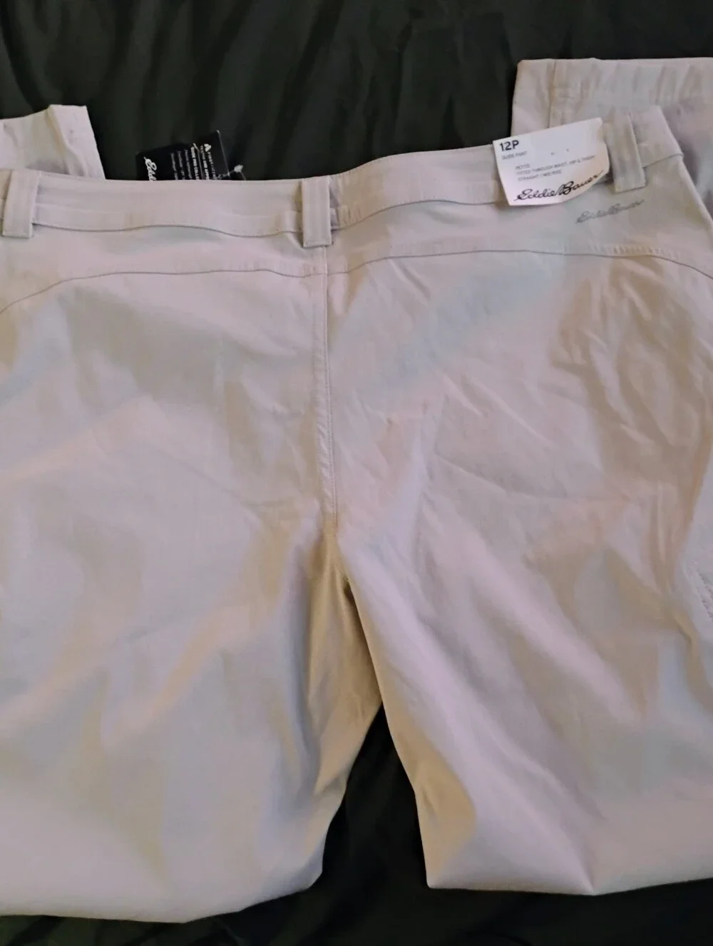Eddie Bauer NWT Light Beige Casual Pants Petite Straight Mid Rise Sz 12p - Picture 2 of 7